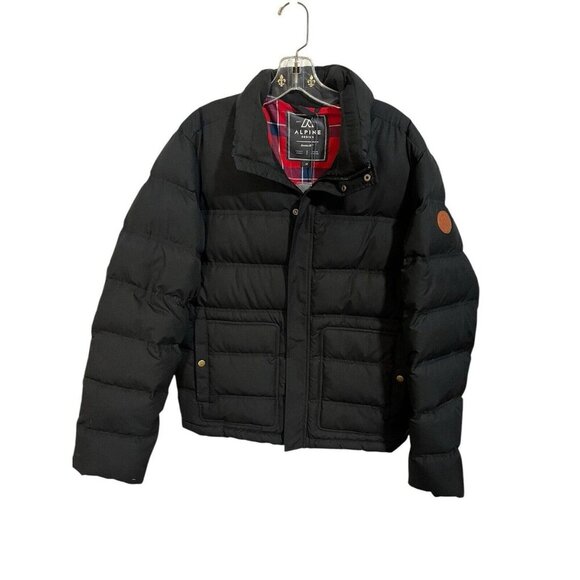 Alpine Design Men's Medium Black Coat NWT Plaid Inside Puffer Hoodless Jacket - Picture 2 of 10
